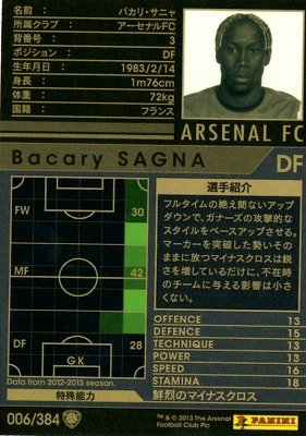 Amazon.co.jp: WCCF/12-13/6/アーセナル/バカリ・サニャ : Sports